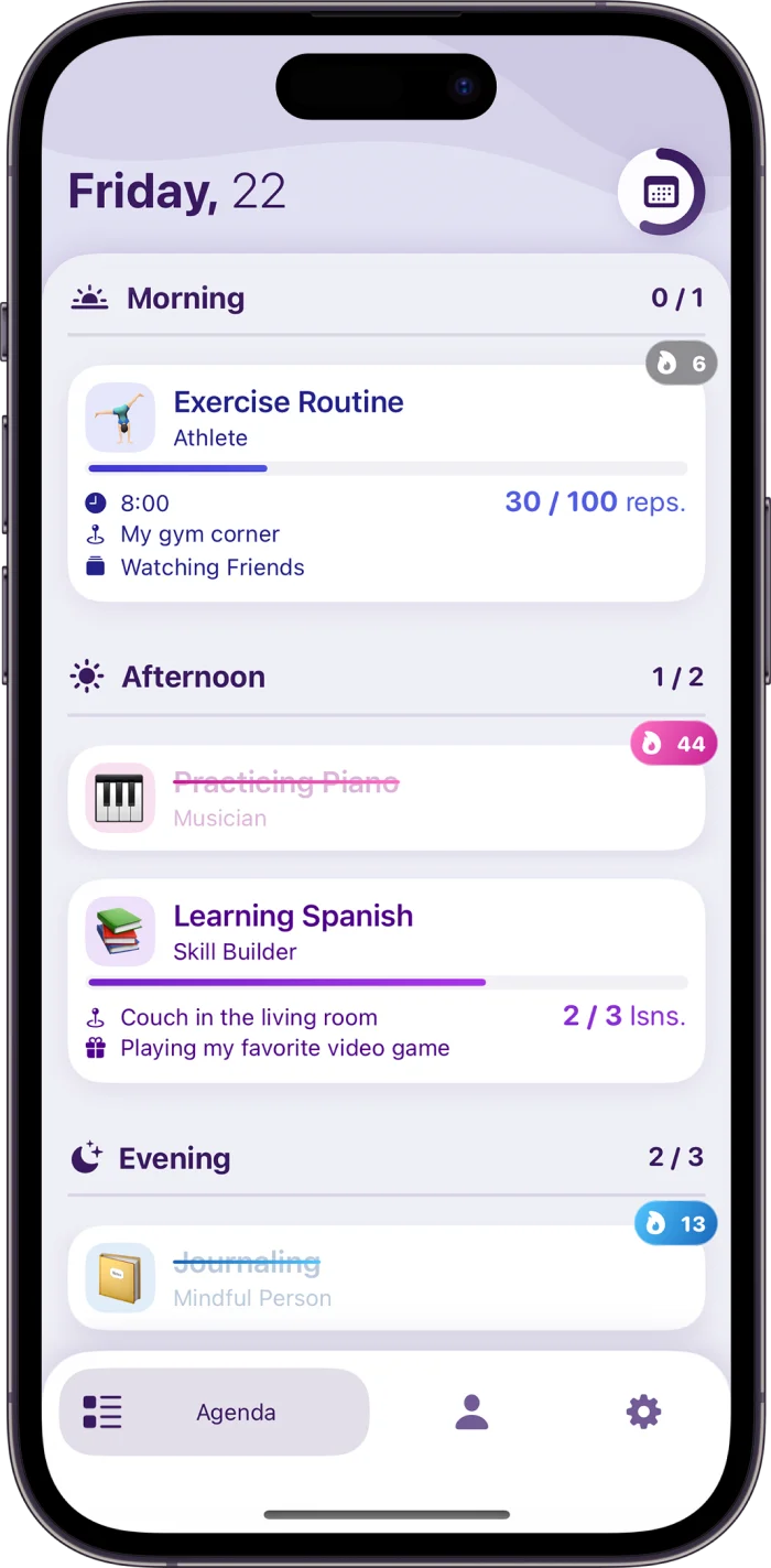 an image showing an app screen of agenda